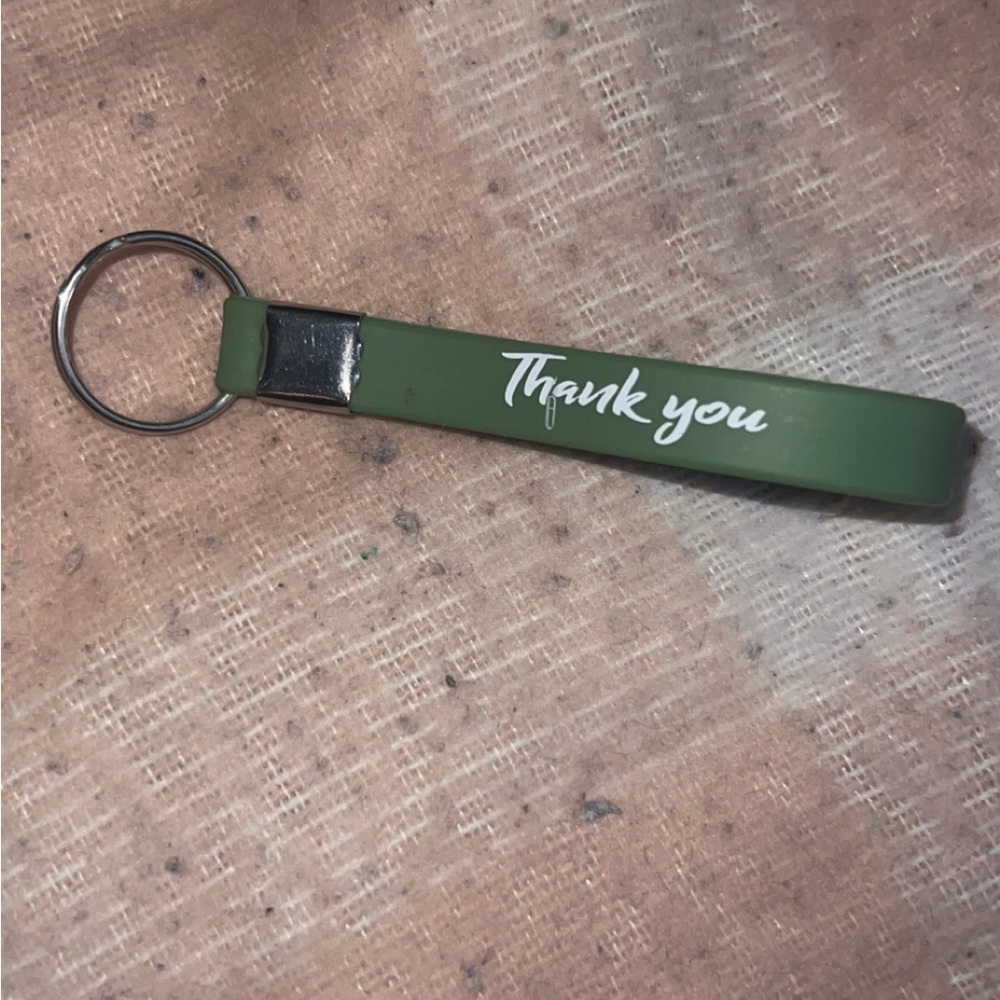 Green Thank You Keychain